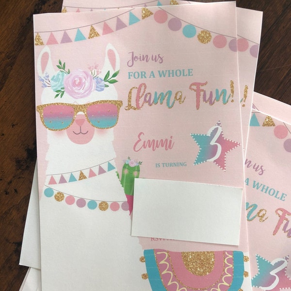 Llama Invitation, Llama Birthday Invitation Printable, Llama Fun Party ...