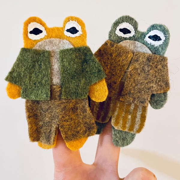 Frog and Toad Finger Puppet Templates and Instructions (digital File ...