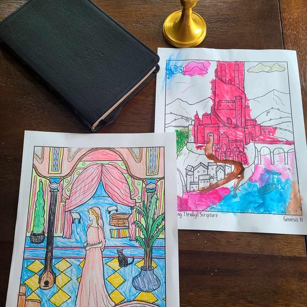 Genesis 1-10 Kids Bible Coloring Pages Printable | Creation Through ...