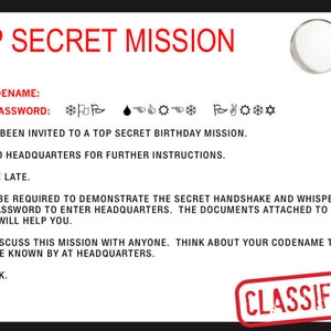 Secret Agent Party Templates Invitation Printable Spy Theme Birthday ...