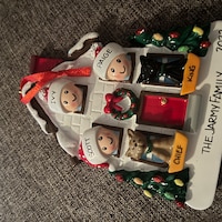 Personalized Family of 3 Home Ornament With 2 Dogs or Cats Added 3 ...