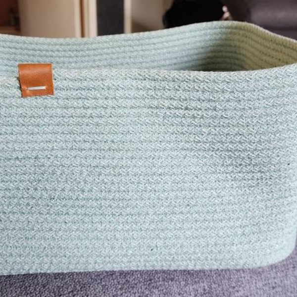Square Cotton Rope Basket, Handmade Basket, Cotton Rope Organizer ...