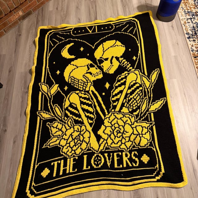 The Lovers Tarot Overlay Mosaic Crochet Blanket PATTERN ONLY - Etsy