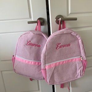 Personalized Small Seersucker Backpack - Assorted Colors – Cat's Meow  Personalized Gifts