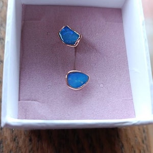 Customer photo from Fabio Forni, Large Raw Australian Opal Stud Earrings
