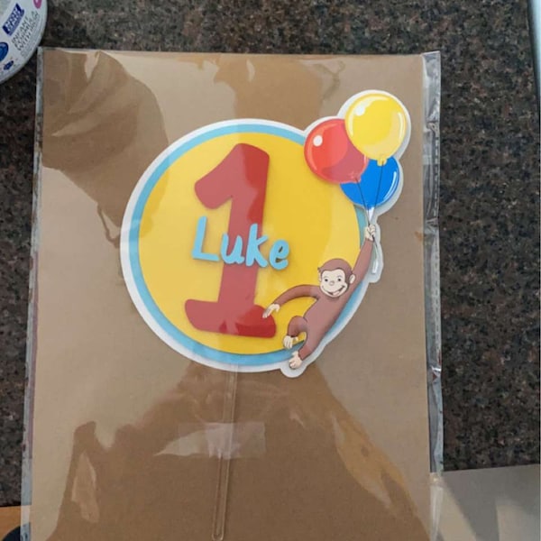 Curious George Cake Topper, Curious George Birthday, Curious George ...