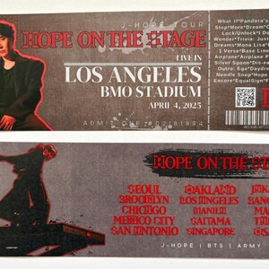 Personalized J-hope Hope on the Stage Concert Ticket, BTS, J