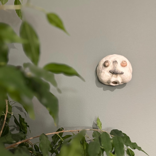 No.3 /// Clay Face Wall Decor Art Wall Hanging Handmade Unique Home ...