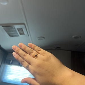 Customer photo from Frida, Dainty Raw Garnet Ring