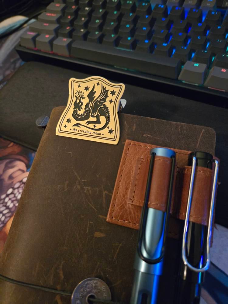 Draco metal journal clip, scrapbook clip, brass clip, binder clip, dragon stationery, dragon clip, DM tools, gift for DM, DnD stationery
