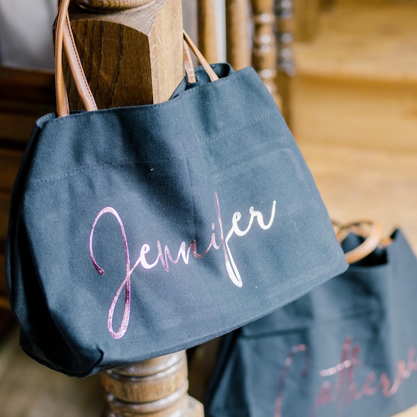 Personalized Bridesmaid Tote Bags,bridesamaid Gift Bag With Name,beach ...
