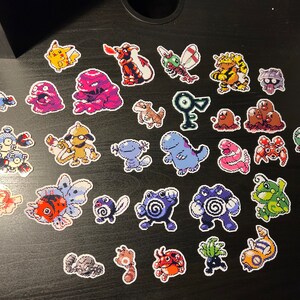 Pokemon Sprite Sticker Booster Pack Gen 1 Red/blue Random 