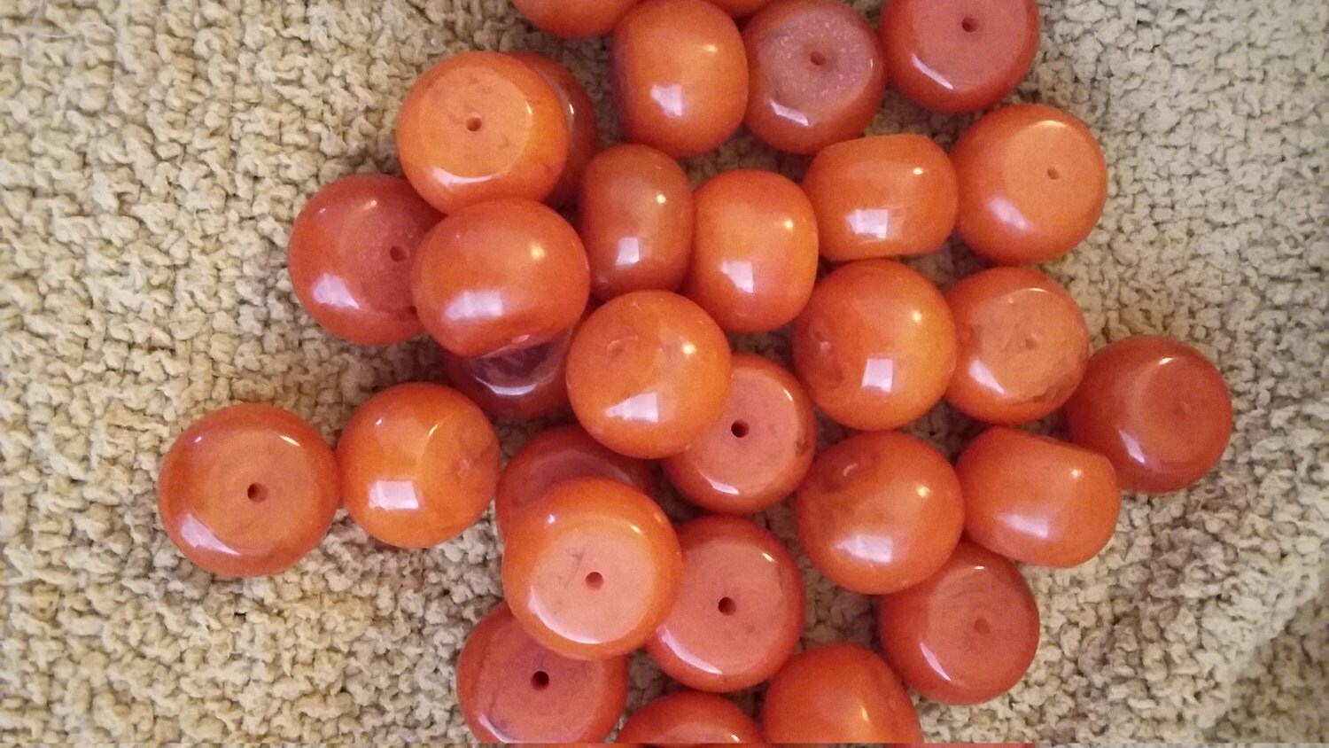 Beads Vintage 10 African Orange Bohemian Amber Beads Handmade Amber