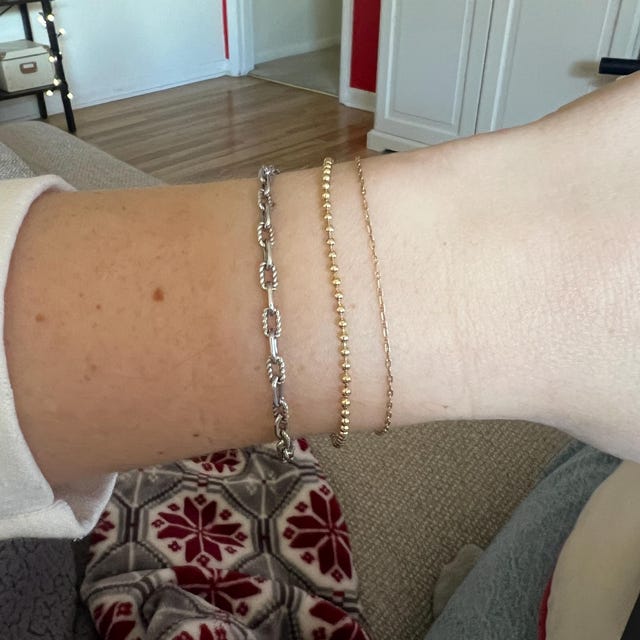 ゴールドブレスレット / 14Kゴールドボールチェーンブレスレット