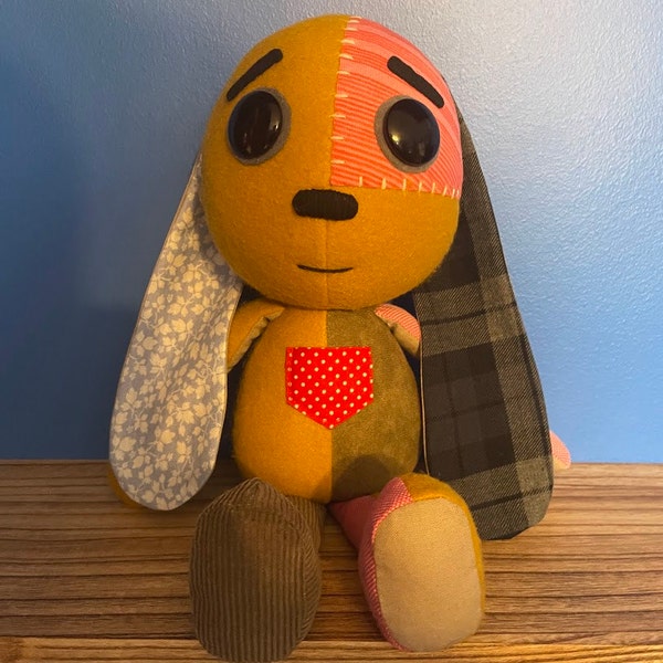 Lost Ollie Plush Rag Doll Rabbit Patchwork Etsy