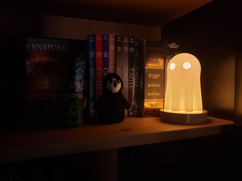 The Original Cutest Sheet Ghost Lamp - LED light - Free Shipping! -- Ghost Art , Ghost Decor , Cute Gift , Spooky Decor , Halloween Gift