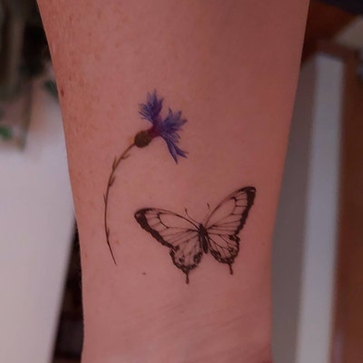 Temporary Tattoo, 16 Wildflower and Butterflies Realistic Temp Tattoo ...