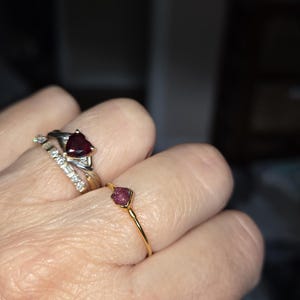 Customer photo from Laura, Dainty Raw Ruby Ring in Yellow Gold