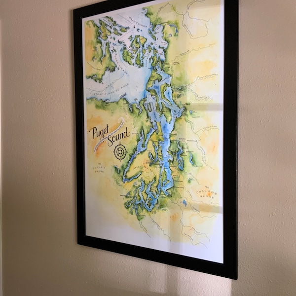 Illustration à l'aquarelle de carte du Kenya Art de carte d'Afrique