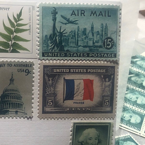 Five 5 Unused US Postage Stamps - Statue of Liberty 15c // 15 Cent ...