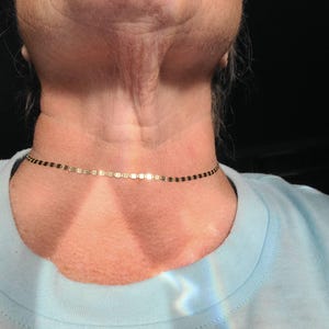 Solid 14K Gold Mirror Link Chain, High Quality Italian Chain Ladies Dainty Gold Chain, Ladies Gold Choker Necklace, Trending Gold Chain