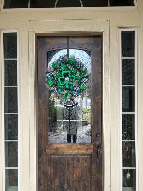 Customer photo of St. Patrick's Day Deco Mesh Shamrock Wreath