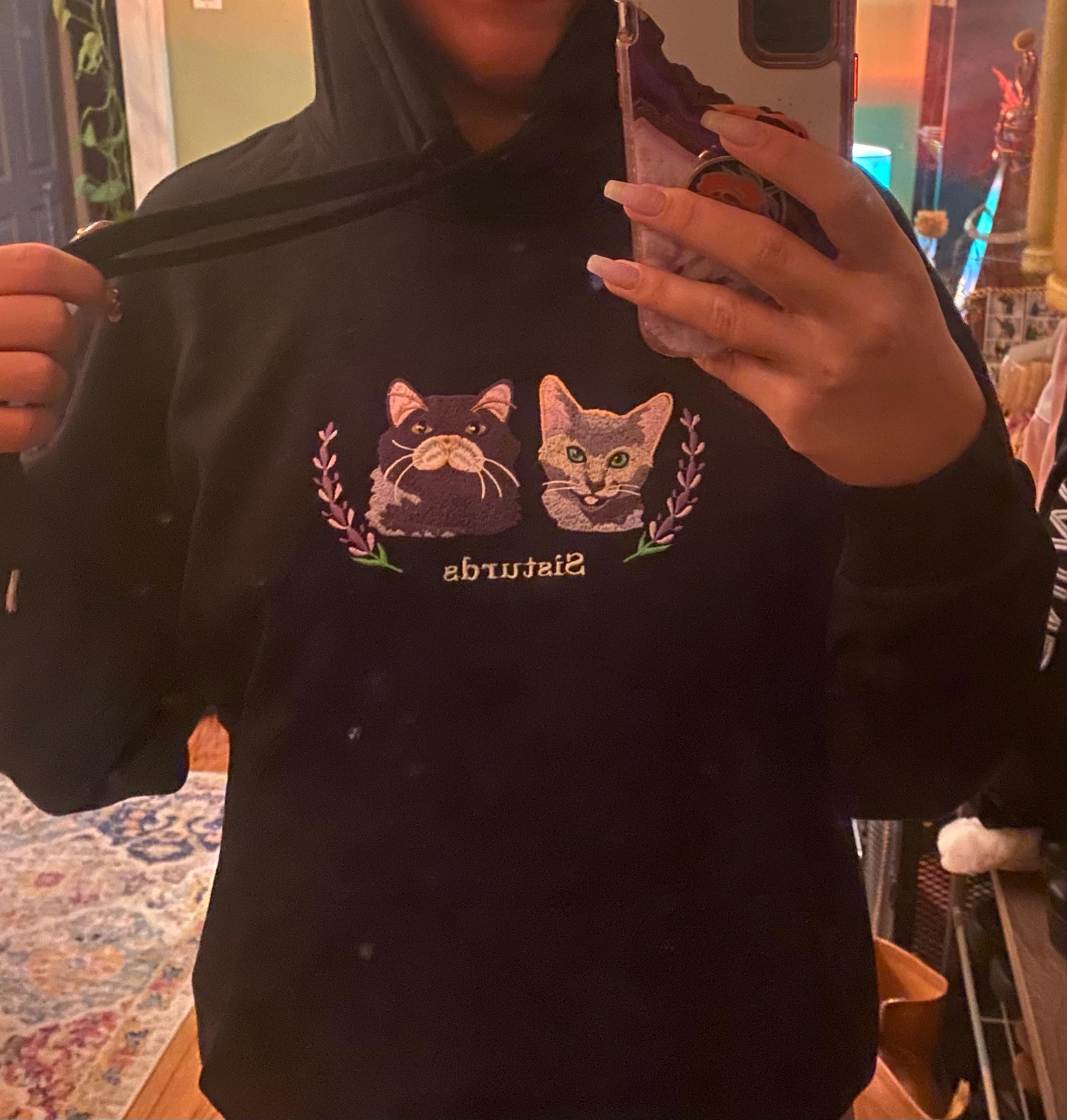 Embroidered Custom Pet Sweatshirt, Custom Embroidered Dog Sweatshirt, Unisex Crew Neck, Hoodie, Unisex T-shirt, Pet Lover Gift