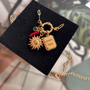 Review photo by Donna for Custom Initial Necklace with Birthstone & Seahorse