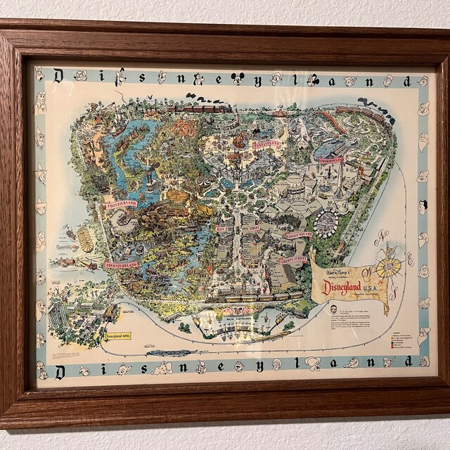 Magic Kingdom Map Poster Disney Map Poster Disneyland Map