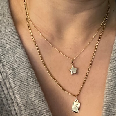Ball Chain Necklace, Gold Satellite Chain, Solid Gold Satellite Chain