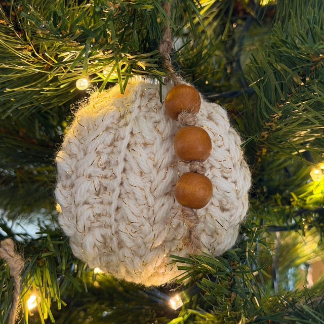 A customer's finished Snowy Wheat Stitch Ornament Crochet Pattern