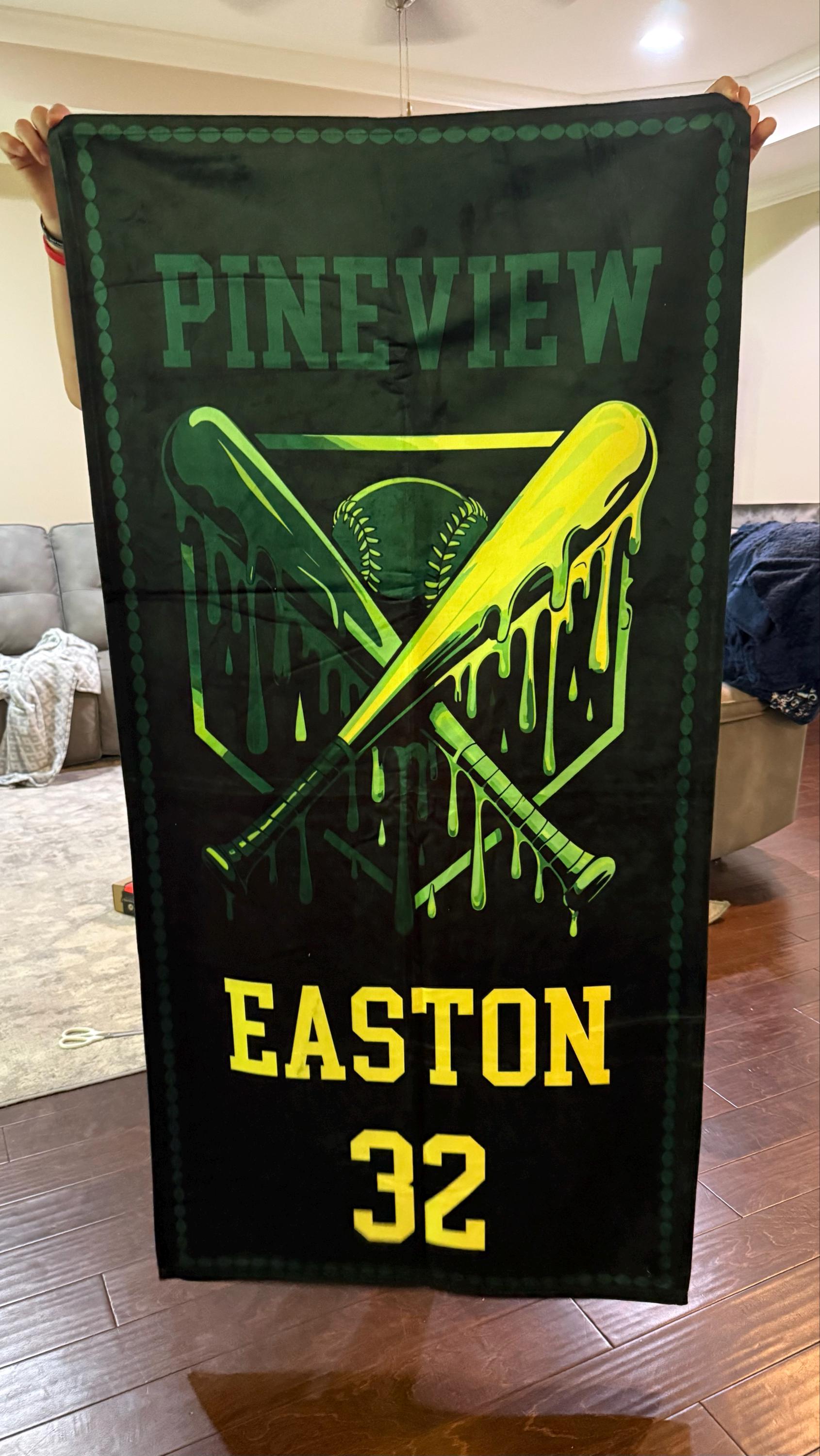 Custom Drip Baseball Beach Towel, Ice Cream Drip Baseball Towel, Kid, Teen, Boys Baseball Towel, Softball Team Gift, Youth Birthday Gift