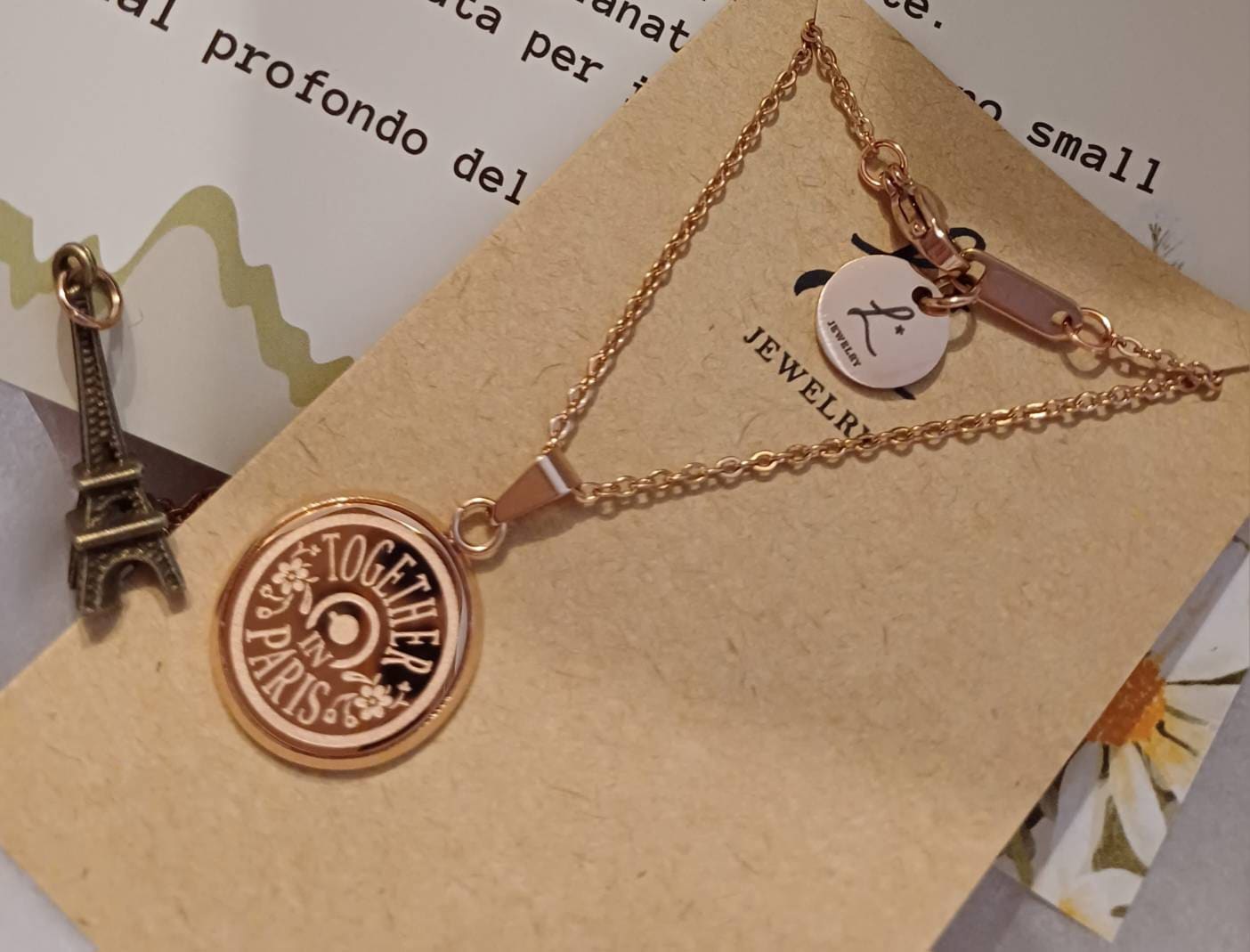 Anastasia engraved pendant Together in Paris - ONLY BACK SIDE