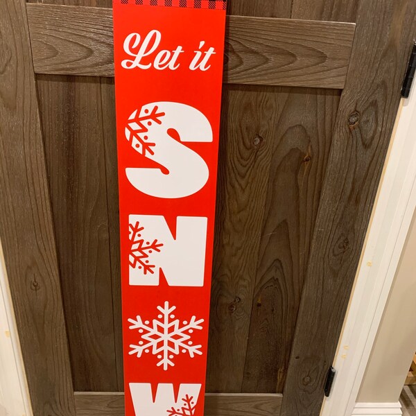 Winter Porch Sign Svg Let It Snow Svg Vertical Winter Sign Let It Snow ...
