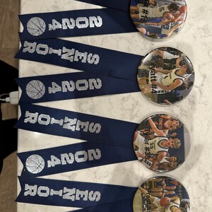 Personalized Team Ribbons Button Embellishments:team Name, Player Name ...