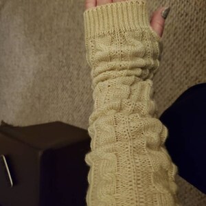 TODAYFUL　Seamless Mittens Armwarmer SHIP TODAY! Arm Warmers, Extra Long Medieval Cable Knit