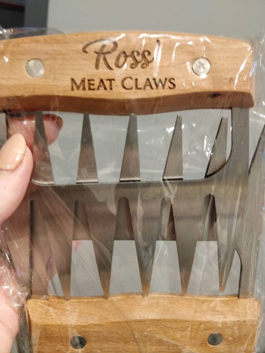 Personalised Meat Shredder Claws Set of 2-Wooden and Stainless Steel-Barbecue BBQ Gift-Meat Lovers-Housewarming-Gift for Him-Gift for Her