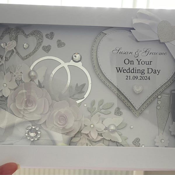 Luxury Handmade PERSONALISED Card WEDDING Day Anniversary Engagement ...