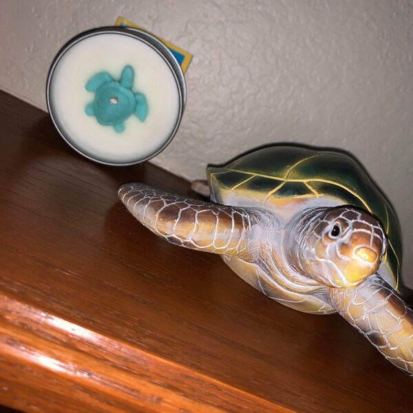 Turtle Soy Candle - Beach House Premium Hand Poured Soy Candle - Gift ...
