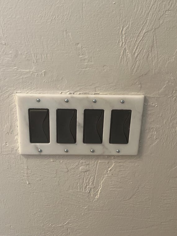 Ann M.'s after project images usingCalacatta Gold Marble 4-ROCKER Switch Plate