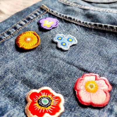 Wild Flower Woven Patch Pack Iron on Patch Pack Floral Patch Flower ...