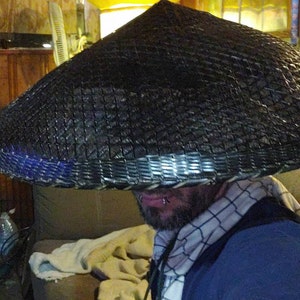 Chinese Hemispherical Bamboo Farmer Rice Hat Oriental Asian | Etsy