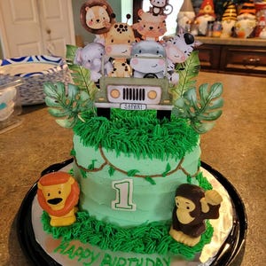 Toppers Para Tartas De Animales Salvajes - 17 Piezas - Decoración 3D Para Postres