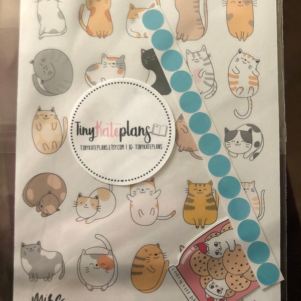 29 Cute Cat Planner Stickers, Cat Lover Planner Stickers, Cat Stickers ...