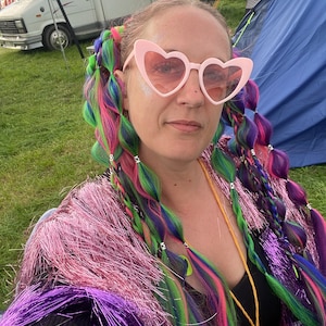 Festival Rave Braids Rainbow Alien Easy Tinsel Rave Festival Braiding Hair  Extensions Bundle Hair Festival Accessories Hair Y2k Uv Fairy 