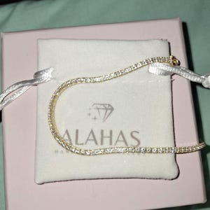 14K Gold Dainty Tennis Bracelet, CZ Diamond Delicate Bracelet Gold Silver, Bridal Minimalist Jewelry, Gift For Her, Valentines Gift Diamond