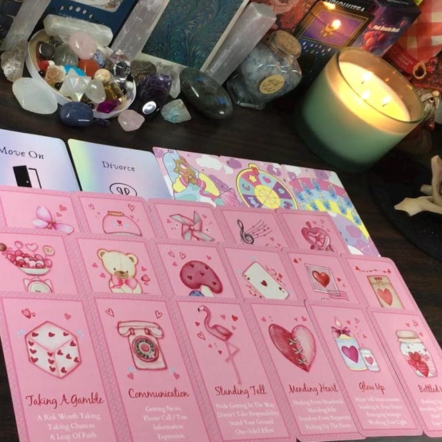 SWEET Romance (100 Cards) Pink Oracle Deck , Pink Tarot - Etsy