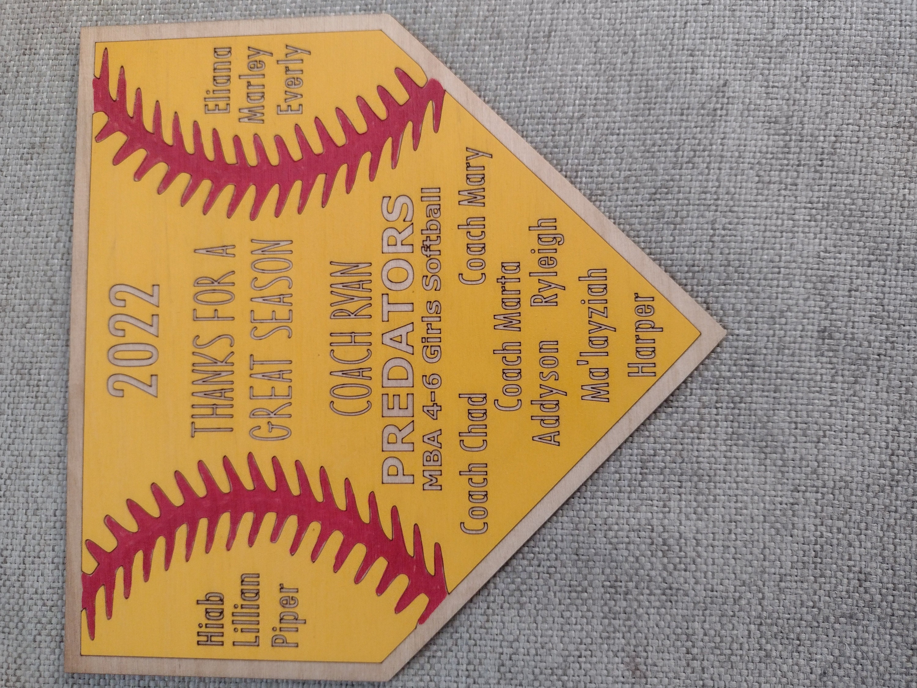 SOFTBALL COACH GIFT + Softball Plaque + Coach Plaque + End of Season Gift + Personalized Gift