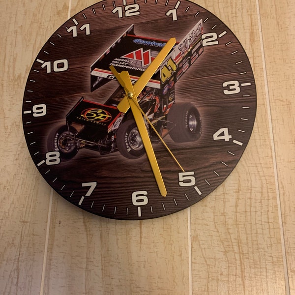 Sprint Car Racing Gifts Personalized Wooden Wall Clock, Unique Gifts ...