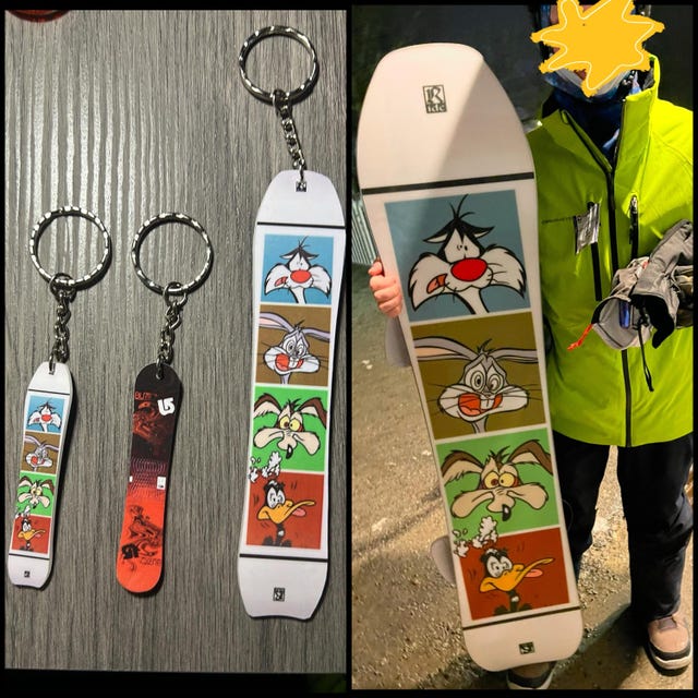 Portachiavi Invernale Con Ciondolo Sciatore E Fiocco Di Neve - Regalo Donna In Acciaio Inossidabile - Accessorio Per Borsa E Chiavi - 2